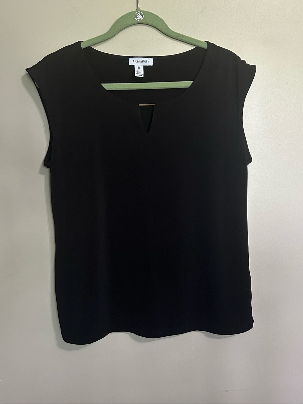 Calvin Klein Black Sleeveless Keyhole Tank Top